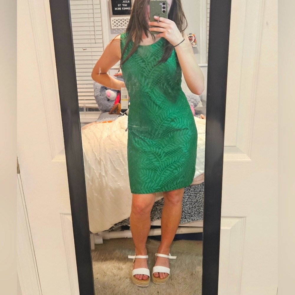 Floral Green Sharagano Dress